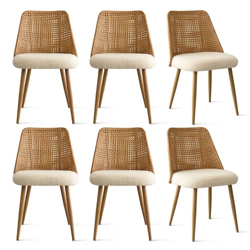 Set rattan dining chairs - of,